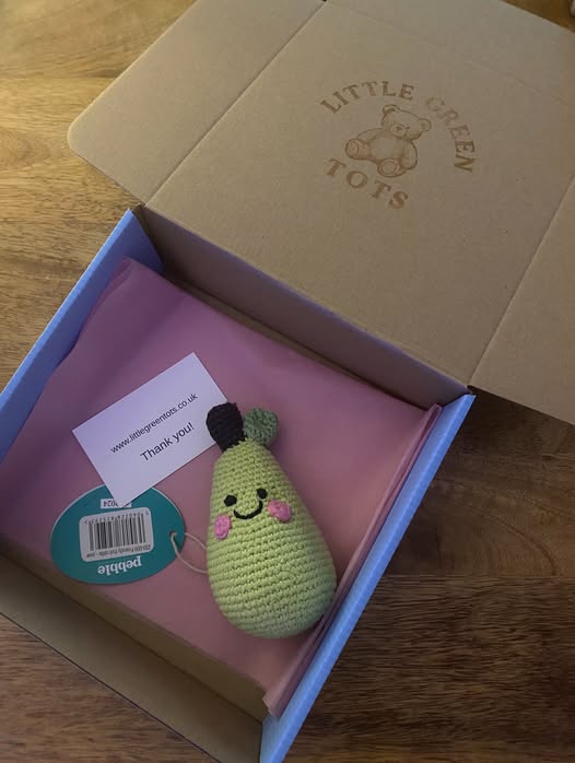 Crochet Baby Toy Friendly pear rattle